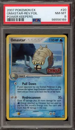 Pokemon Omastar EX Power Keepers Reverse Holo Rare #20 PSA 8 - Image 1