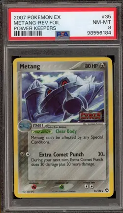 Pokemon Metang EX Power Keepers Reverse Holo #35 PSA 8 - Image 1