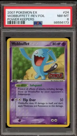 Pokemon Wobbuffet EX Power Keepers Reverse Holo Rare #24 PSA 8 - Image 1