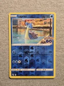 Pokemon TCG Lapras 023/078 Reverse Holo Rare Pokemon Go - Image 1