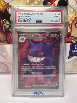 2024 GENGAR EX #193 POKEMON TEMPORAL FORCES EN PSA 9 - Image 1