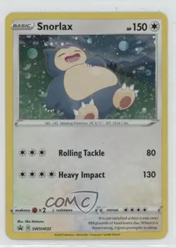 Snorlax (Pin Collection Promo) Holo Pokemon Sword & Shield Black Star #SWSH032 - Image 1