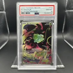 2025 Pokemon Mega Evolutions EN Bulbasaur #133 Illustration Rare PSA 10 Graded - Image 1