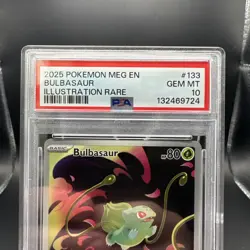 2025 Pokemon Mega Evolutions EN Bulbasaur #133 Illustration Rare PSA 10 Graded - Image 2