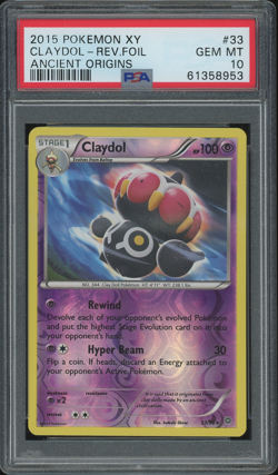 2015 Pokemon XY Ancient Origins Claydol Reverse Foil #33 eBay 1/1 PSA 10 Pop 1 - Image 1