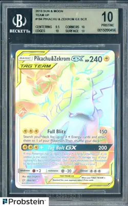 2019 Pokemon Sun & Moon Team Up #184 Pikachu & Zekrom Gx Secret BGS 10 PRISTINE - Image 1