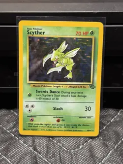 Pokemon TCG Jungle Set Unlimited Scyther #10/64 Holo VTG WOTC 1999 MP - Image 1