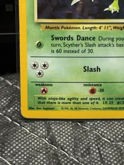 Pokemon TCG Jungle Set Unlimited Scyther #10/64 Holo VTG WOTC 1999 MP - Image 2
