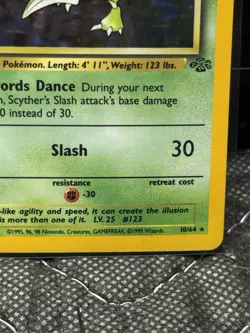 Pokemon TCG Jungle Set Unlimited Scyther #10/64 Holo VTG WOTC 1999 MP - Image 5