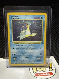 Pokemon TCG Lapras Fossil 10/62 Holo Rare - Image 1