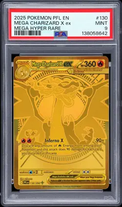2025 POKEMON PFL EN-PHANTASMAL FLAMES MEGA HYPER RARE MEGA CHARIZARD X EX PSA 9 - Image 1