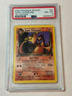 Dark Charizard PSA 8 1st Edition 21/82 2000 Pokemon Rocket - Image 1