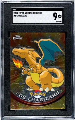 🐉2000 TOPPS CHROME POKEMON #06 CHARIZARD SGC 9🐉 - Image 1