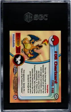 🐉2000 TOPPS CHROME POKEMON #06 CHARIZARD SGC 9🐉 - Image 2