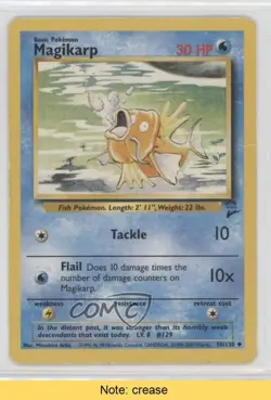 Magikarp Pokemon Base Set 2 #50 2000 READ 2f4 - Image 1