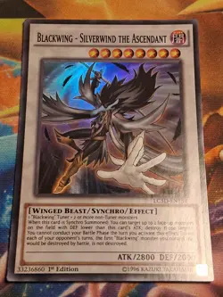 1st ed Blackwing - Silverwind the Ascendant LC5D-EN134 Super Rare Yugioh Card MP - Image 1