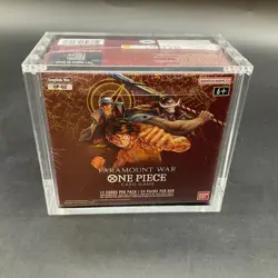 One Piece English Paramount War Booster Box Sealed w/ Acrylic Case - Image 1