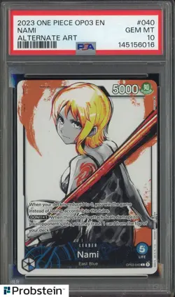 PSA 10 2023 One Piece Pillars of Strength Alternate Art #OP03-040 Nami Leader - Image 1