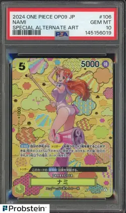2024 One Piece OP-09 JPN Nami SP Special Alternate Art #106 PSA 10 GEM MINT - Image 1