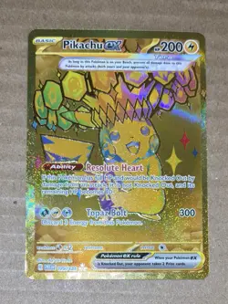 POKEMON TCG Prismatic Evolutions PIKACHU EX GOLD UR Ultra Rare Card 179/131 - Image 1