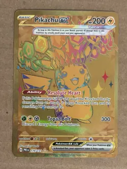 POKEMON TCG Prismatic Evolutions PIKACHU EX GOLD UR Ultra Rare Card 179/131 - Image 2