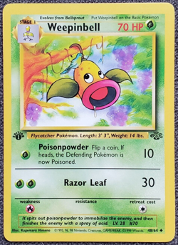 1st Edition Weepinbell - Jungle - #48/64 - Vintage Pokemon Card 1999 WOTC - Image 1