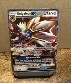 Pokemon TCG Solgaleo GX Black Star Promo SM16 Holo Card LP- - Image 1
