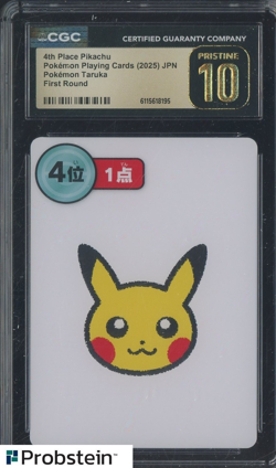 2025 Pokemon Japanese Takura Playing Cards First Round 4th Pl Pikachu CGC 10 #1 - Image 1