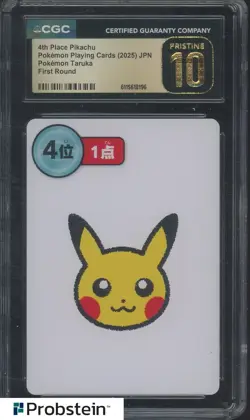 2025 Pokemon Japanese Takura Playing Cards First Round 4th Pl Pikachu CGC 10 #2 - Image 1
