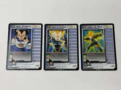 3 Cards Dragon Ball Z DBZ CCG Vegeta Level 1-3 Cards 167 168 169 Powerful Prince - Image 1