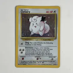 Pokemon TCG Cards Clefairy 5/102 Base Set Holo Rare - Image 1