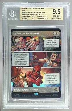 9457 Origin of Spider-Man 2025 Magic: The Gathering Marvel's Foil Rare BGS 9.5 - Image 1