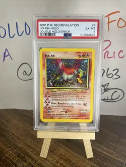 ✨ 2001 POKEMON NEO REVELATION DOUBLE HOLO ERROR #7 HO-OH-HOLO PSA 6 ✨ - Image 1