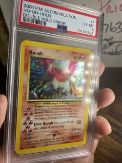 ✨ 2001 POKEMON NEO REVELATION DOUBLE HOLO ERROR #7 HO-OH-HOLO PSA 6 ✨ - Image 3
