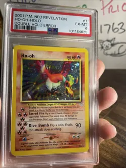 ✨ 2001 POKEMON NEO REVELATION DOUBLE HOLO ERROR #7 HO-OH-HOLO PSA 6 ✨ - Image 4