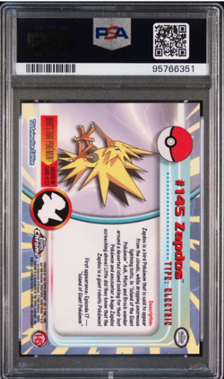 2000 Topps Chrome Pokemon TV Series 2 Zapdos #145 PSA 7 Near Mint - Image 2