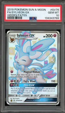 Pokemon Sylveon GX Hidden Fates Full Art #SV76 PSA 10 Gem Mint - Image 1