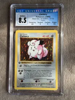 Pokemon 1999 Clefairy Base Set Shadowless 1st Edition 5/102 CGC 8.5 NM/Mint - Image 1