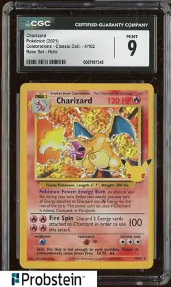 2021 Pokemon Celebrations Charizard Base Set Holo #4/102 CGC 9 - Image 1
