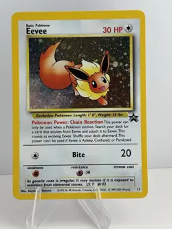 Eevee 11/53 Wotc Black Star Promo Holo Pokemon LP - Image 1