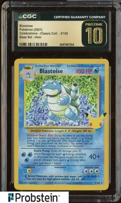 2021 Pokemon Celebrations Blastoise Base Set Holo #2/102 CGC 10 Pristine - Image 1