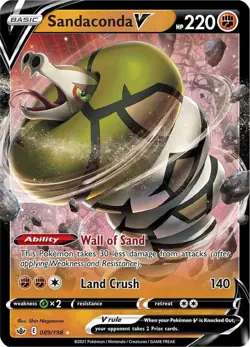 Pokemon TCG Sandaconda V 089/198 Chilling Reign Ultra Rare Holo - Image 1
