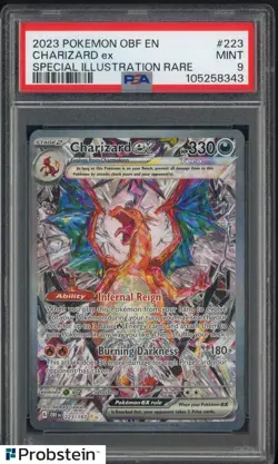 2023 Pokemon OBF EN Special Illustration Rare #223 Charizard ex PSA 9 - Image 1