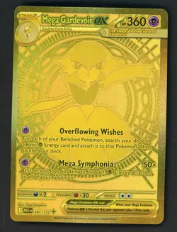 Pokemon 2025 Mega Gardevoir ex 187/132 Gold Hyper Rare Mega Evolution - Image 1