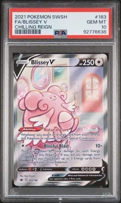 Blissey V Full Art Ultra Rare Holo PSA 10 Gem - Pokemon Chilling Reign #183/198 - Image 1