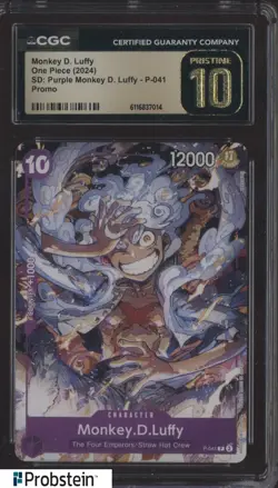 2024 One Piece #O-041 SD Purple monkey D. Luffy Promo CGC 10 PRISTINE - Image 1