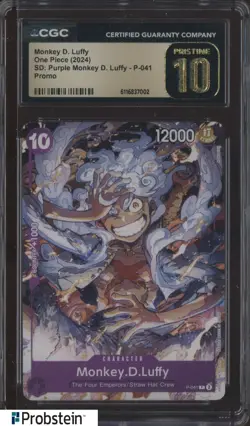 2024 One Piece #O-041 SD Purple monkey D. Luffy Promo CGC 10 PRISTINE - Image 1