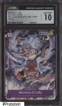 2024 One Piece #O-041 SD Purple monkey D. Luffy Promo CGC 10 GEM MINT - Image 1