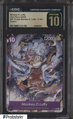 2024 One Piece #O-041 SD Purple monkey D. Luffy Promo CGC 10 PRISTINE - Image 1