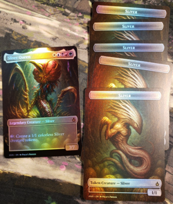 Sliver Queen and 5 Tokens (6 Pack) FOIL Proxy Cards with Custom Art Design - Image 1